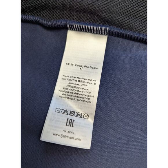 Fjallraven Vardag Pile Fleece Jacket Navy Lined Full Zip Mens Size Medium - Picture 6 of 10